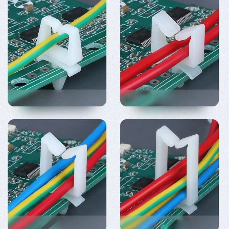 CHA6 Nylon square wire clamp cable tie PCB host wire tiding computer electronic Board hole inserting fix clip no adhesive backed - Image 5