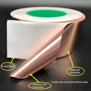 2 sides conductive Brass adhesive tape 0.1mm thickness   25 meters length thin copper board