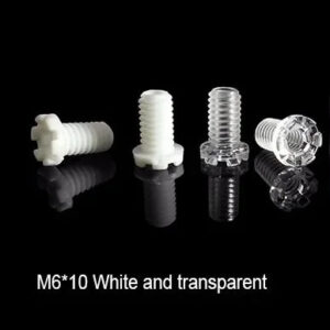 M6*10 hollow screw Pitch 1.0 MM Transparent clear LED Light screw,pc acrylic plastic  wire grommet cable outlet Hollow bolt
