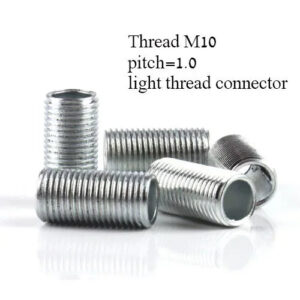 M10 Steel hollow screw Length 10-100mm pitch 1.0 Lamp lighting rod connector screw hanging ceiling light connector wire through