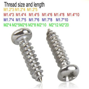 PA M1.2 m1.4 m1.7 m2 self taping screw Pan head Nickle plated steel Electronic consumer phone screw round pan head micro screw