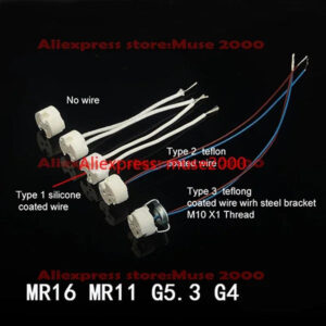 MR16 lamp base holder body small spotlight socket Pottery Porcelain Ceramic MR16 MR11 G4 G5.3 lamp holder m10 bracket