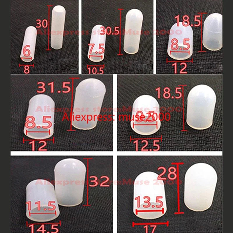 1-7.5mm Inner dia silica rubber tube cap cover silicone high temperature resistance plastic coating plating protector sleeve end - Image 2