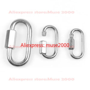 3.5/4 5/6/7/8/9/10/11/12mm 304 Stainless Steel Carabiner Oval Screwlock Quick Link Lock Ring Hook Chain Rope Connector Buckle