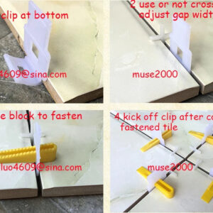 tile leveling system cap and 1,5mm thickness arched bottom clip type for 9-13mm thickness tile home floor wall dec