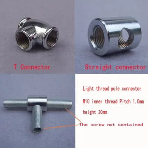 thread tee connector M10 lighting hollow screw nut 20mm height connector inner thread head steel pole ceiling DIY LED crystal light wall lamp