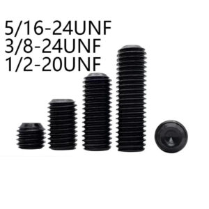 12.9 grade steel Set screw 5/16-24 3/8-24 1/2-20 UNF pitch FIne pitch Grub Screws Inner Hex Socket Flat point and cup point