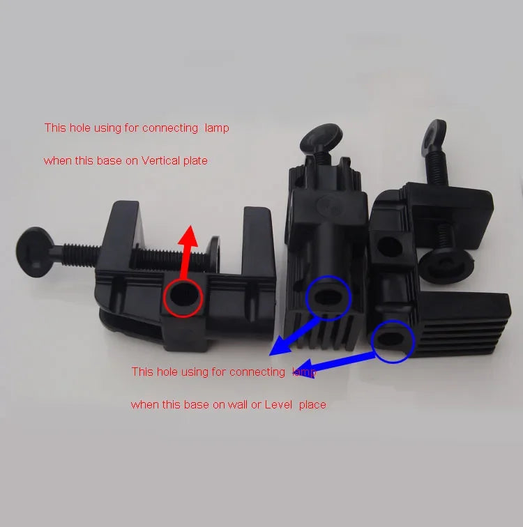 Plastic light table Lamp base holder bench plate clamp F tybe school table or on wall install spanner 3.7cm hole 12mm tube inser - Image 6
