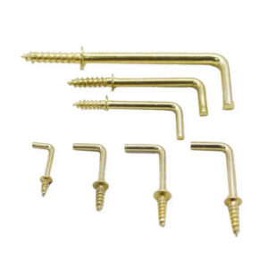 1 1-1/4 1-1/2 2inch hooking screw L shape photo frame hanger hooker self tapping wall wood bolt 90 right angle gold plated