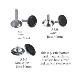 stainless steel base M8M10*14 -20mm bottom 28 40 50 mm dia screw on feet pad Leg bolt Adjustable Table Levelling Glide Feet Foot