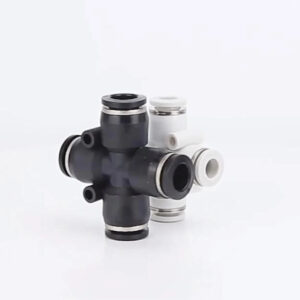 PZA-4 6 8 10 12 mm Pneumatic Air cross Hose Quick Connectors - Fast Plug 4-Way Fittings PU/nylon tube Multi-Port Serial Tubing