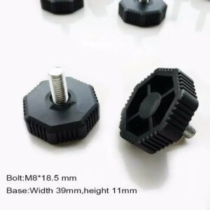 M8*18 screw Leg Adjustable pad Base octagon width39 mm Screw-in Furniture Cabinet Table Levelling Glide Feet  Foot Feet Screw On