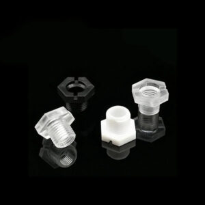 Hex head M10 hollow screw holt 1.0mm pitch clear white black cable sleeve grommet clear transparent plastic screw outer threaded