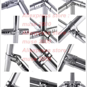 steel Lean pipe joint 28mm 1.1' pipe manufacturer working Cr plated garden Goods shelf tube clamp.2 3 4 Ports Connector