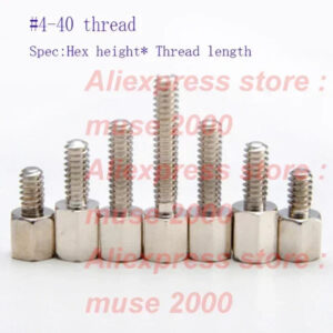 4#-40 UNC thread  brass spacer copper female to male thread connector Nut Hex Standoff Spacer video COM RS232 DB VGA screw