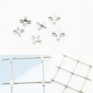 304 steel rope cross clamp clip  buckle Window net wire holder net assembly protective DIY safty net home garden net steel safe