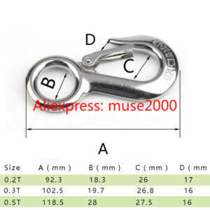 Weight load lifting chain hooker ring hole shape hanger wire rope chain connector shackle 304 stainless steel Wire rope buckle