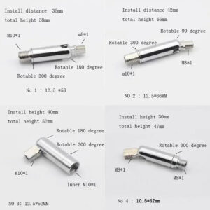 lighting rotable connector with hollow screw M8*1 M10*1.0 screw addapter female thread table light wall hollow screw