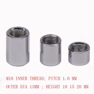 M10 Steel hollow nut female thread tube screw bolt , pitch 1.0 fine thread mm LED light fastener desk table lamp ceilling light