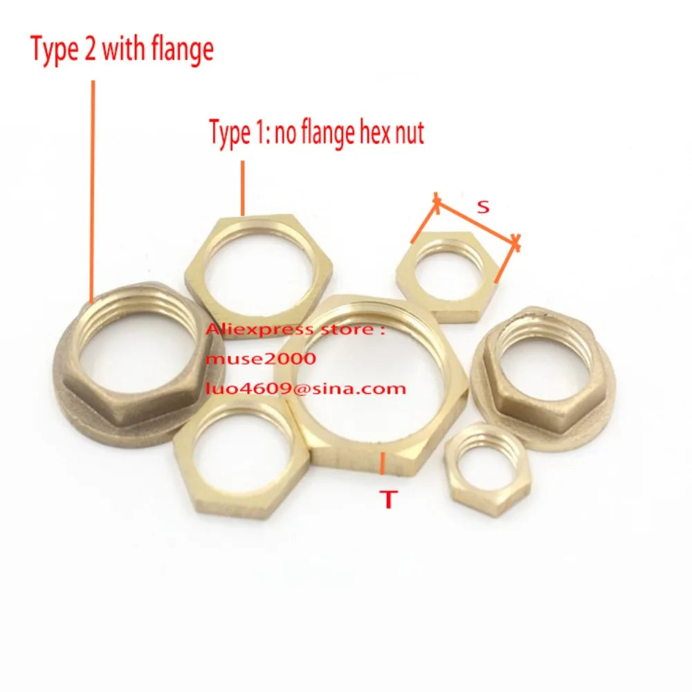 1/8 1/4 3/8 1/2 3/4 1 inch BSPT thread pipe joint brass nut hex tube connector water tank sealing Clamping joint